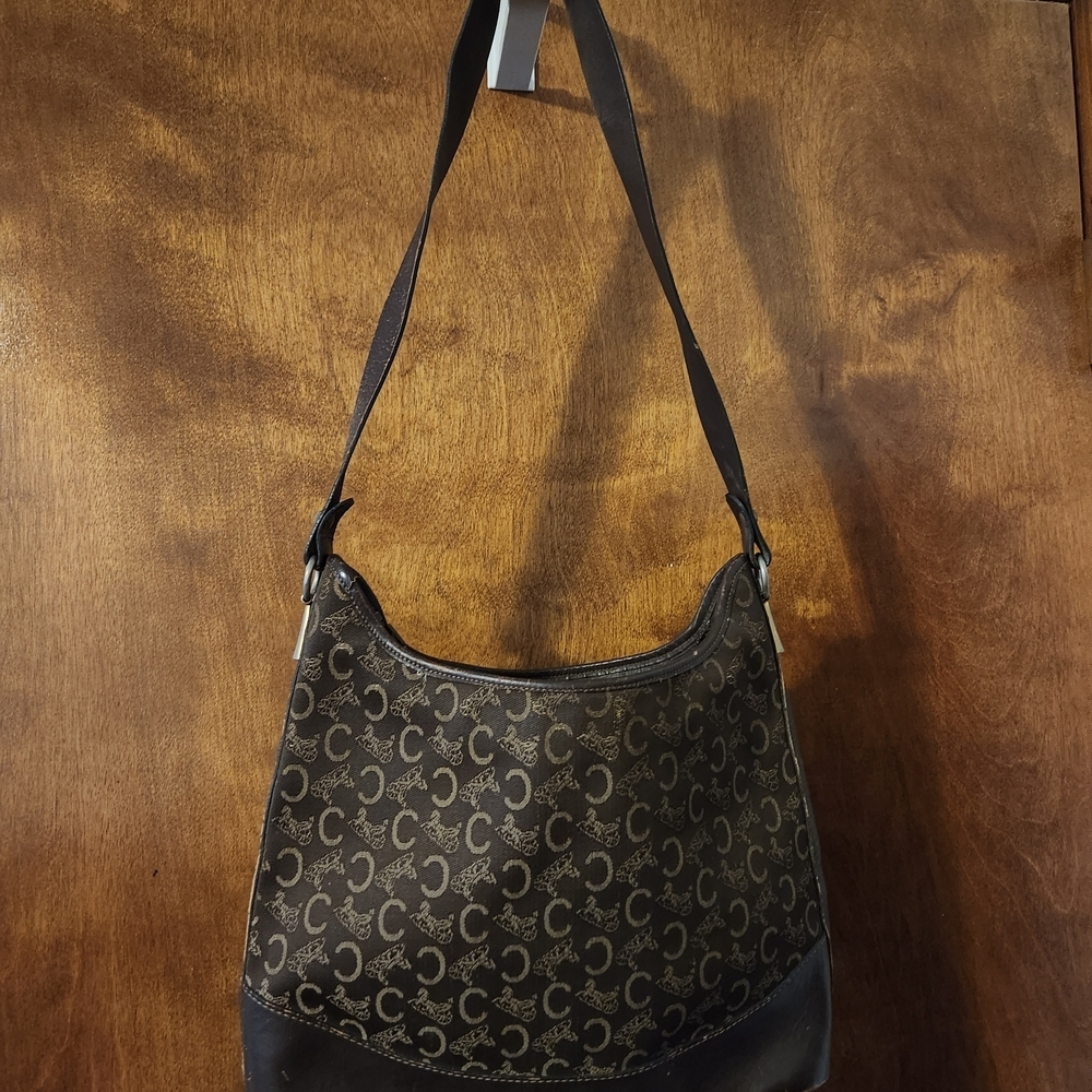 Authentic Celine Chocolate Brown Denim Canvas Hobo